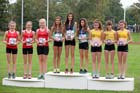 Under-15 girls first 3 teams at the Northern Road Relays, Blackpool.